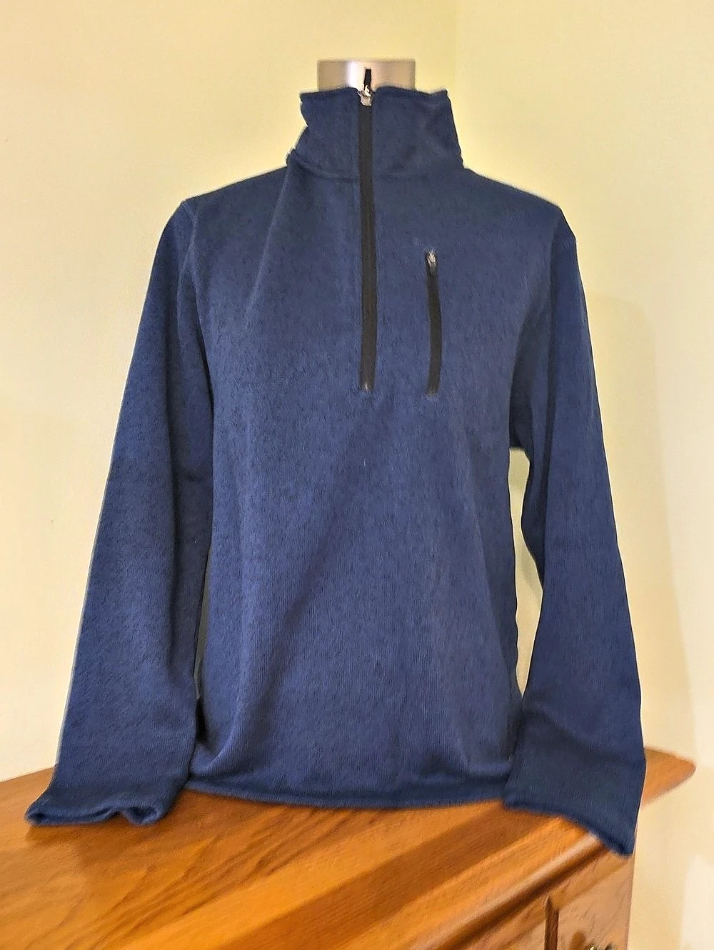 Eddie Bauer Sweater Fleece 1/4-Zip Pullover Blue Large